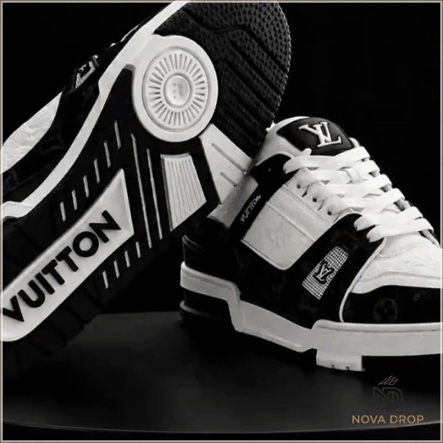 Louis Vuitton LV Trainer White Black Monogram Denim