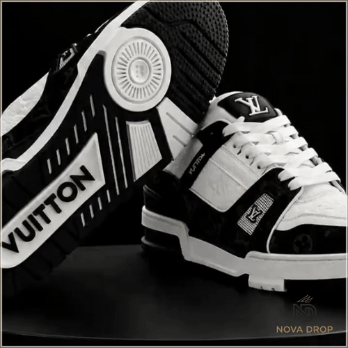 Louis Vuitton LV Trainer White Black Monogram Denim